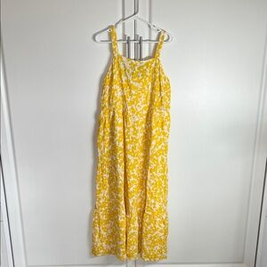 Sonoma Yellow and White Smocked Sundress